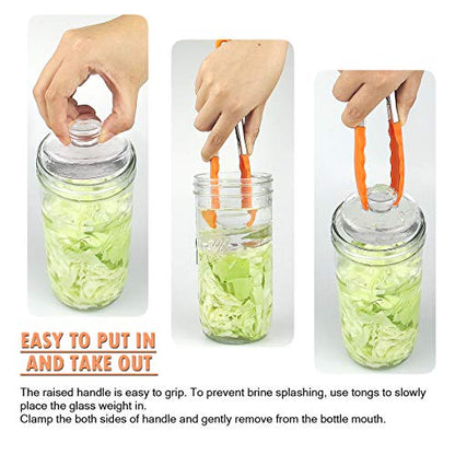 Artcome 5-Pack Glass Fermentation Weights with Easy Grip Handle and Unique Texture Design for Large Wide Mouth Mason Jars - size: 5 Pack