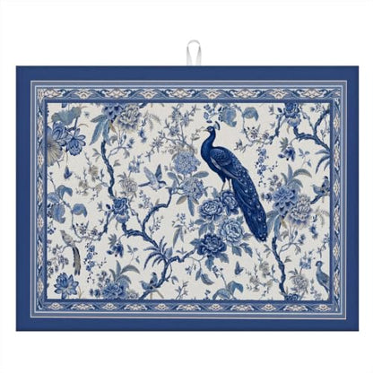 Absorbent Kitchen Dish Drying Mat Quick Dry Heat Resistant Hide Stain for Glasses Coffee Espresso Machines Pots Pans and Dish Racks,18" x 24" Chinoiserie Peacock Blue Pattern - color: Chinoiserie Peacock Blue
