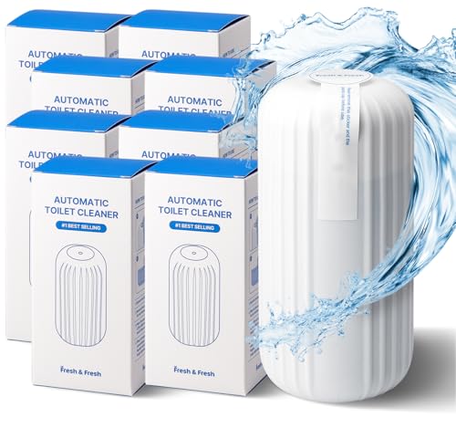 Fresh & Fresh Automatic Toilet Bowl Cleaners - 8 Bottles(UPTO 2500 FLUSHES/Bottle), Commercial and Residential Cleaner 3-4 MONTH Lasting Toilet Bowl Cleaner Bottle - color: Bottle (White), size: 8