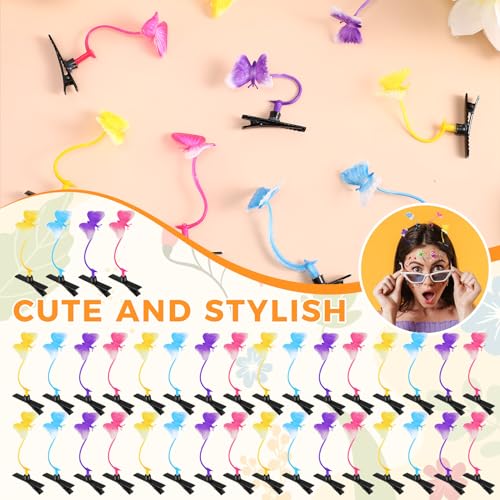 30 Pcs Bean Sprout Hair Clips Rave Mixed Style Plant Hairpins Hair Accessories for Party Irish(Butterfly) - style: Butterfly
