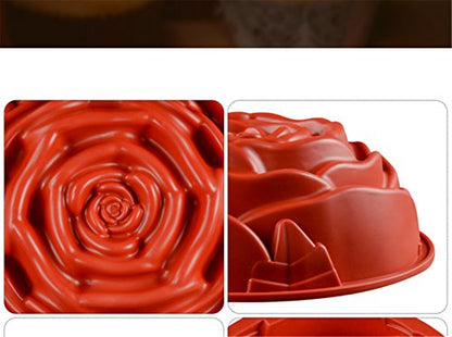 FantasyDay 9.3" Big Rose Flower Birthday Cake Mold - Silicone Baking Pan/Mold for Birthday, Wedding, Parties - Cake, Loaf, Muffin, Brownie, Cheesecake, Tart, Pie, Flan, Bread - color: Big Rose