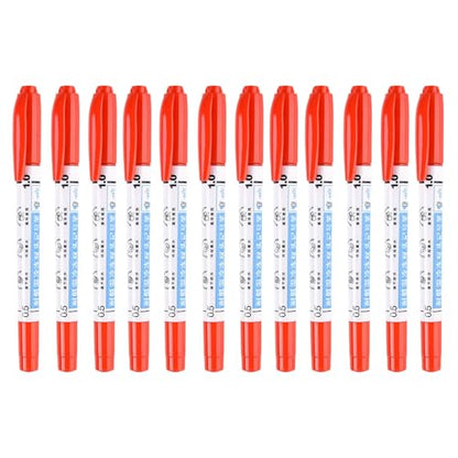 12Pcs Double Tip Permanent Markers Quick Drying Oil Based Markers Pen for Fridge Food Packaging and Warehouse Labeling