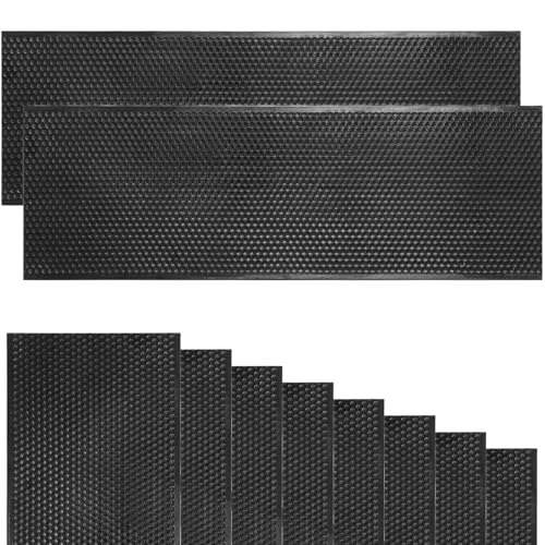 10PCS Black Food-Grade Plastic Bee Frame Medium Foundation Sheets, Natural Beeswax Coated Bee Hive Foundation for Medium Super Frames - color: Black, size: 10PCS
