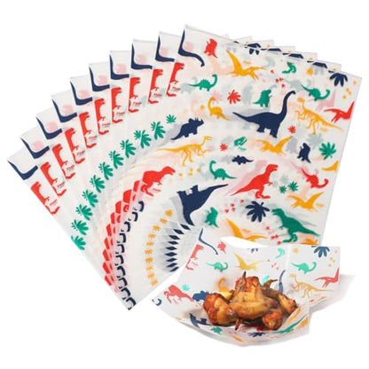 Fit Meal Prep Deli Paper Sheets, Dinosaur Dry Waxed Paper for Kids, Waterproof Sandwich, Grease-Proof Wax Paper for Food Basket, Picnic, Barbecue, Restaurants, Burgers, Fries [250 Sheets] 12x12" - color: Colorful-Dinosaur