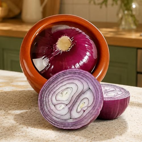 Reusable Food Cover with Lid Stretch Wrap Saver for Fruit and Vegetables Kitchen Storage Cover for Onion Lemon Tomato - color: Dark Red