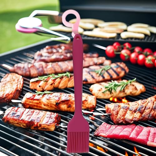 2 Pack Silicone Heat Resistant Marinading Meat Grill Basting Pastry-brush for Oil-brush Butter Sauce Sausages Desserts Turkey Baster Grill Barbecue - color: Burgundy