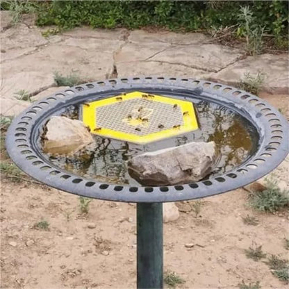 4pcs Floating Bee Island-Bee Waterer Hexagonal Insect Drinking Tray Acrylic Beekeeping Setups Luring Insects Catcher Cups | Yellow - color: Yellow