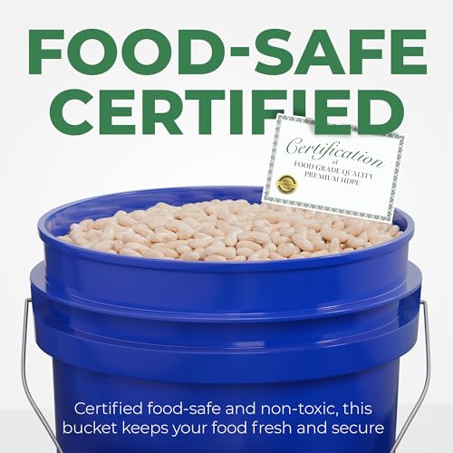 EconoHome 5-Gallon Dark Blue Bucket Pail Container with Lid | Metal Handles with Plastic Grip | Easy Stack and Store | Heavy-Duty, Approx 90 MIL, Extra Durable | Food Grade | BPA Free - 2 Pack - color: Dark Blue, size: 2 Pack