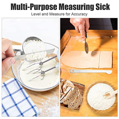 11 PCS Stainless Steel Measuring Cups Spoons Set, 5 Nesting Cups and 5 Stackable Spoons with 1 Leveler Measuring Tools Set for Dry Liquid Ingredients Cooking Baking
