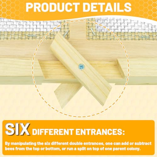2Pcs Snelgrove Board for 10 Frame Langstroth Bee Hive, Beehive Double Screen Board to Prevent Swarming in the Spring or Queen Rearing, Swarm-Stopping Split to Create a New Hive - size: 2 Pack