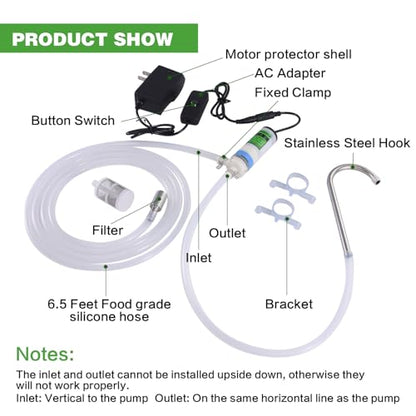 Food Grade Mini Electric Water Transfer Pump 100-240V for Ice Maker,Coffee Machine and Water Cooling,Auto Siphon Small Self Priming Pump for Bottling Wine,Beer and Kombucha,1.2L/Min,Low Noise