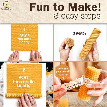 White Ivory Beeswax Sheets for Candle Making - Natural Beeswax Candle Making Kit for Kids & Adults - color: White