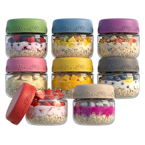 2oz 8Pack Glass Dressing Jars with Leakproof Lids, Containers for Sauce, Salad Dressing, Dips & Snacks – Reusable Glass Food Storage Cups for Lunch Box & Meal Prep(2oz-8Pack) - color: 2oz-8Pack