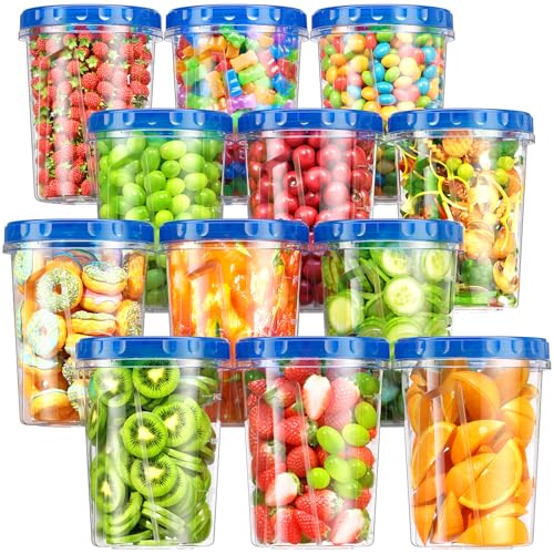 BiuLeon [12 Pack-34oz Freezer Storage Containers, Plastic Soup Containers with Lids, BPA Free Food Storage Containers with Twist Top Lids, Reusable Meal Prep Containers - color: 12Pack-34oz