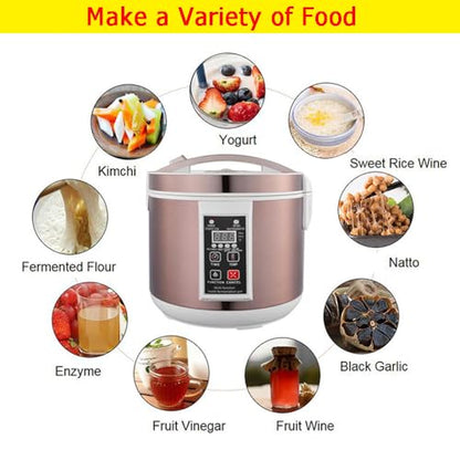 INTBUYING 6L Multi-Functional Garlic Yogurt Natto Fruit Sweet Rice Wine Fermentation Health Pot 110V