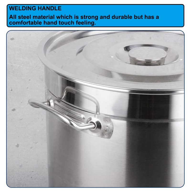 AIZYR Stainless Steel Home Brew Kettle Commercial Stock Pot with Lid, Thermometer, Ball Valve Spigot for Brewing Boiling Cookware,35x35cm - size: 35x35cm