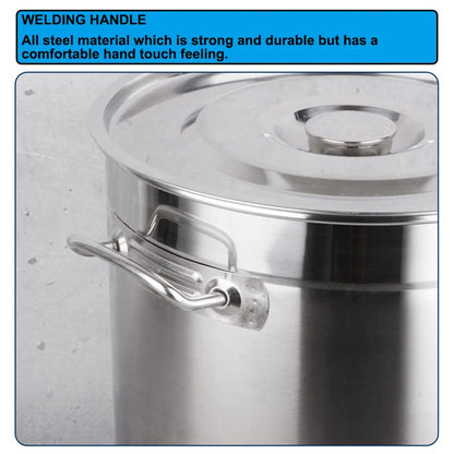 AIZYR Stainless Steel Home Brew Kettle Commercial Stock Pot with Lid, Thermometer, Ball Valve Spigot for Brewing Boiling Cookware,40x40cm - size: 40x40cm