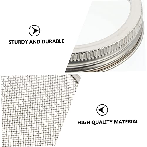 3Pcs Stainless Steel Sprouting Jar Lids Fine Mesh Strainer Lids for Canning Jars for Fresh Sprouts Wheatgrass Liquid Straining Compatible with Mouth