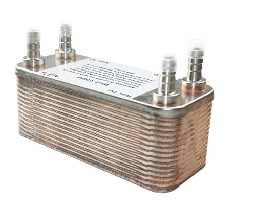 Brazed 30-Plate Heat Exchanger and Wort Chiller - Gas Type Fitting φ 12.8 - Copper Brazed Wort Chiller - Stainless Steel Beer Chiller