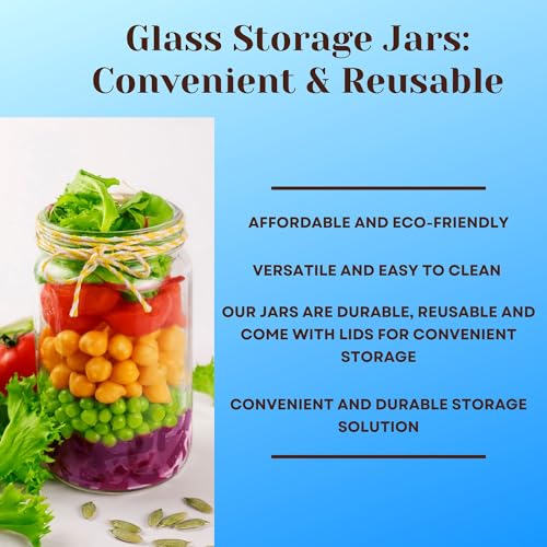Jarming Collections Mason Jars - 32 Oz Glass Extra Wide Mouth Quart Storage Jars with Lids - BPA Free Plastic Lids - Made in USA (Set of 2) - color: 2 Black Plastic Lids
