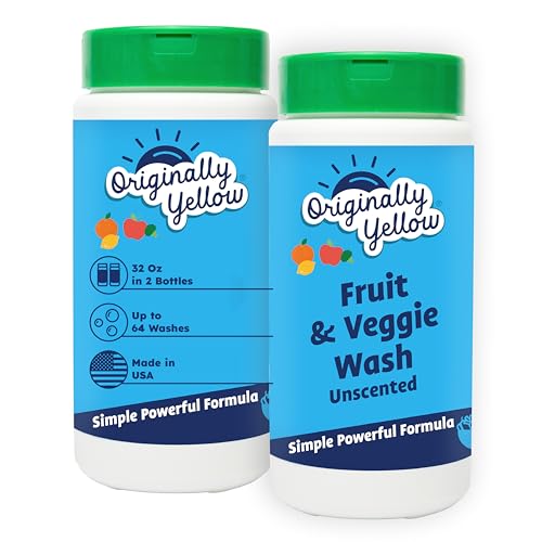 Originally Yellow USA Made Fruit And Vegetable Wash | Food-Grade Fruit and Veggie Wash With No Aftertaste | Powerful Cleaning &| Plant-Derived Produce Cleaner & fruit washer | 2 lb