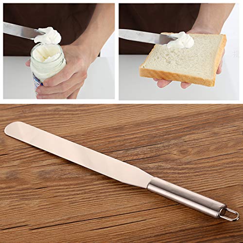 Corner Cabin Cake Metal Spatula Stainless Steel Foodservice Straight Icing Spatula Spreader Knife, 11-Inch, Silver - color: 1 Piece