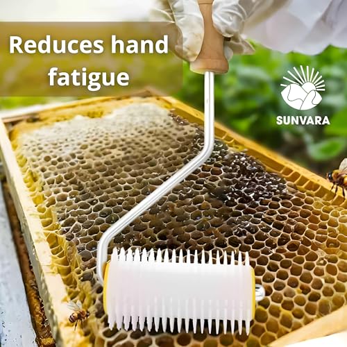 SunVara Honey Uncapping Needle Roller Honey Extractor Equipment, Honey Spinner Extractor Honey Uncapping Roller for Beekeepers Needle Recapping Honey Uncapping Tool Beekeeping Honey Decapping Tool