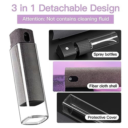 CUIUD Screen Cleaner Kit 3 Pcs, Two in One Screen Cleaner Spray and Wipe, Touchscreen Mist Cleaner Spray Bottle for Phone/Laptop/Tablet/TV/Monitor/Car Screens - color: 3 Pcs(Grey+Pink+Blue)