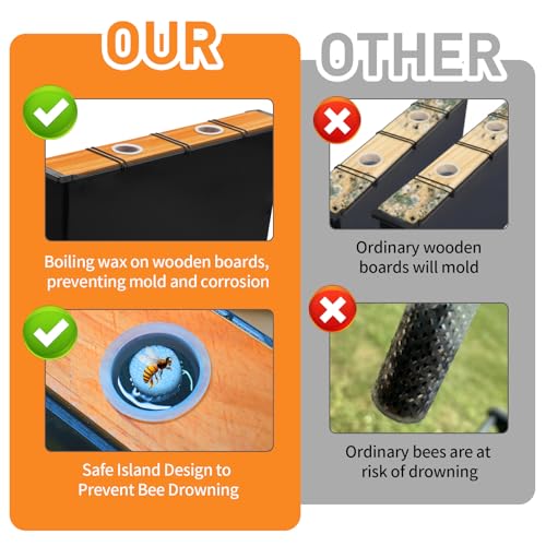 2 Pack 6.5L Bee Pro Feeder,Beeswax-Treated Wood,Feeder Beehive Frame,Bee Feeders for Hives,Beehive Frame for Feeding Deep Frame,Beekeeping Supplies,All eginners and Professional Beekeepers