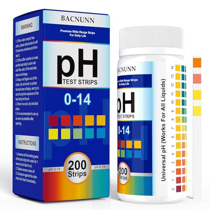 pH Test Strips 0-14: 200 Strips Universal Litmus Paper pH Test Strips for Liquid Testing & Water & Food and Soap Making, Get Highly Accurate Results in Seconds