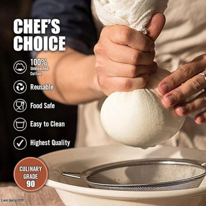 Fashion Track Cheese Cloths, 55x394 Inch 10 Yard Grade 90 Hemmed Cheese Cloth Fabric Reusable Strainer, 100% Cotton Unbleached Cheesecloth for Straining, Kitchen and Cold Brew Coffee - color: Natural, size: 10 Yard