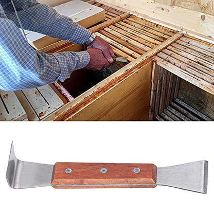 Hives Scraper Tool, Frame Lifter and Scraper Stainless Steel Hives Tool Beekeepers J Hook Beekeeping Equipment for Beekeepers