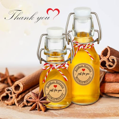 FoldTier 48 Pcs Mini Flip Top Glass Bottle Flip Top for Homemade Vanilla Limoncello Extract Bottles with Caps Stickers for Holiday DIY Crafts Wedding Baby Shower Favors(4 oz) - size: 4 oz