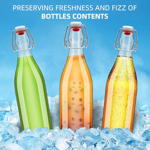 1Pc 25oz Swing Top Glass Bottles 750ml, Flip Top Glass Bottle with Airtight Lid for Fermentation, Kombucha, Mead, Vanilla Extract, Coquito, Vinegar, Beer, Kefir, Wine, Soda, Juice, for Home Brewing