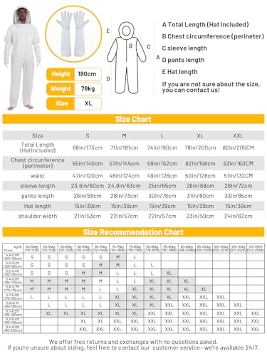 Sting Proof Bee & Beekeeper Suit, Unisex, Veil & Gloves, XXL | Sting Proof Beekeeping Gear for Men & Women, Beginner to Pro, Backyard Apiary, Halloween Bee Costume - size: XXL