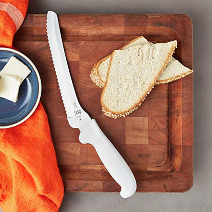 Mercer Culinary Ultimate White, 8 Inch Offset Bread Knife - style: Offset Bread Knife 8 Inch