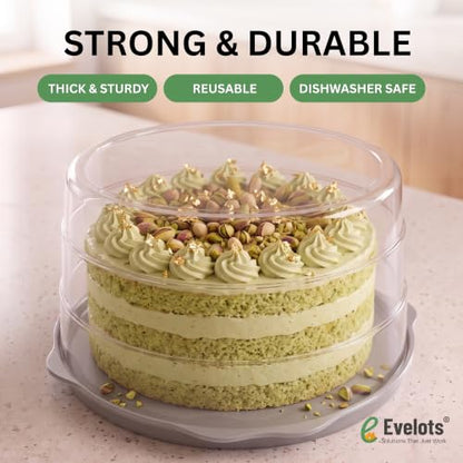 Evelots 12-Inch Airtight Cake Container with Lid - Portable Carrier for Pies, Cakes, Cupcakes & More - BPA-Free Clear Plastic - Secure & Easy Transport - size: 1-Pack, style: Cake Container