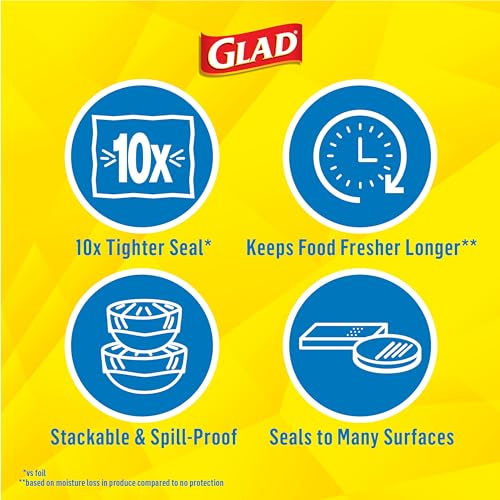 Glad Press'N Seal Food Plastic Wrap,70 Square Foot Roll (Package May Vary),(Pack of 12) - size: 70 Sq Ft (Pack of 12)