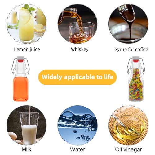2Pcs 4 oz Swing Top Glass Bottles,Flip Top Glass bottles with airtight Caps for Home Brewing Beer,Kombucha,2nd Fermentation,Kefir,Beverages,Soda,Oils,Vinegar,Limoncello,Vanilla extract (2PC) - size: 2PC