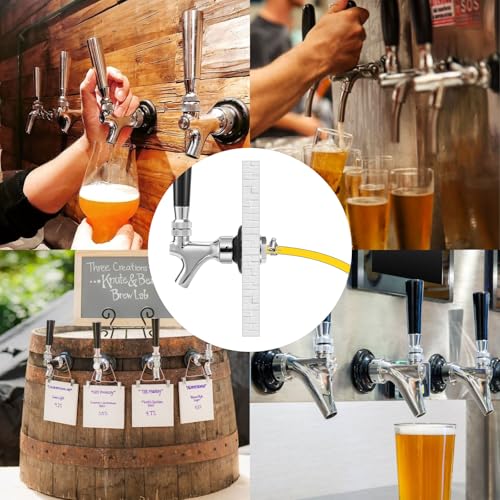 MRbrew 1-1/2" Beer Faucet Shank, Stainless Steel Beer Tap Shank with 1/4'' Barb fit Refrigerator/Freezer Walls Cabinet Kegerator Beer Towers Jockey Box Panels Homebrew & Bar Draft Beer Dispenser - size: 1-1/2" Shank