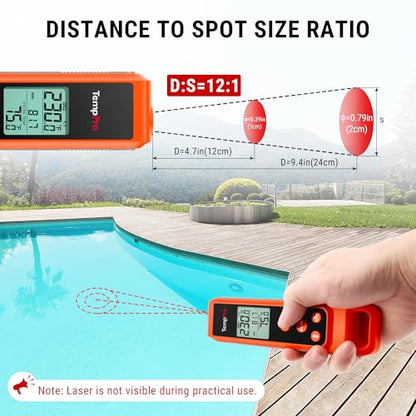 TempPro TP420 2-in-1 Instant Read Thermometer for Cooking, Infrared Thermometer with Meat Probe, Non-Contact Laser Meat Thermometer for Griddle Grill Pizza Oven HVAC Pool, Gift for Dad Husband - style: IR Thermometer with Meat Probe