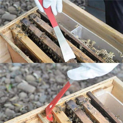 Steel Hive Tool Stainless Steel Hive Scraper Tools Beekeeper Tool for Prying Bee Hives Apart Lifting Frames and Bent Edge (2Pcs) - size: 2Pcs