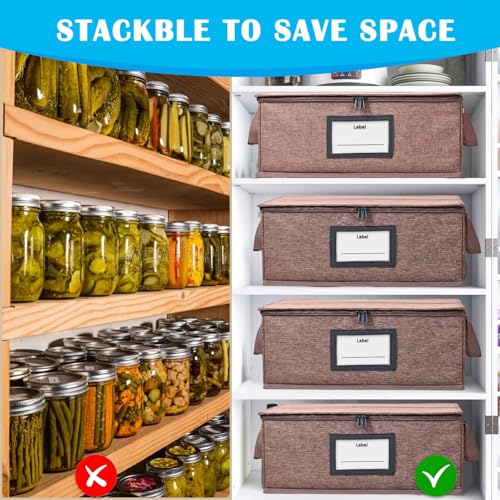 32 oz Mason Jar Storage Containers - Sturdy Canning Jar Storage Boxes Organizer, Foldable Carrier Bag with Handles and Dividers, Holds 12 Quart Mason Jars, Home Canning Supplies (Quart) - size: Quart