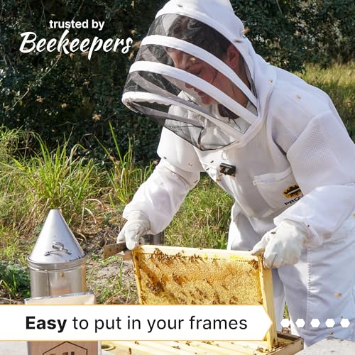 Mann Lake 8 1/2" Waxed Rite-Cell Foundation, Easy Install Bee Hive Frames, Durable & Bee Friendly Brood Chamber Essential, Withstands Heavy Extracting, Case of 100, Black - color: Black
