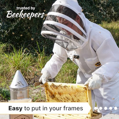 Mann Lake 8 1/2" Waxed Rite-Cell Foundation, Easy Install Bee Hive Frames, Durable & Bee Friendly Brood Chamber Essential, Withstands Heavy Extracting, Case of 100, Black - color: Black