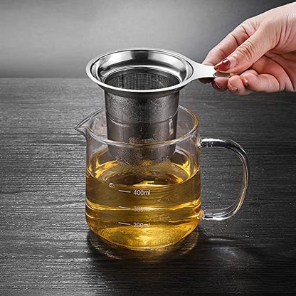 Extra Fine Mesh Tea Infuser Stainless Steel Tea Strainer for Loose Leaf Tea and Coffee, Tea Steeper with Large Capacity and Easy to Clean, Single Handle for Hanging on Teapots, Mugs, Cups - color: Silver-B