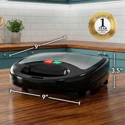 OVENTE 3 in 1 Electric Sandwich Maker, Panini Press Grill and Waffle Iron Set with Removable Non-Stick Plates, Perfect for Cooking Grilled Cheese, Tuna Melts, Burgers, Steaks and Snacks, Black GPI302B - color: GPI302B