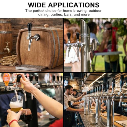 Adjustable Beer Faucet Brass Keg Tap with Stainless Steel Core Flow Control and Long Shank - 5/16'' Barb G5/8 Thread Draft Beer Tap for Kegerator, Home Brewing & Bar