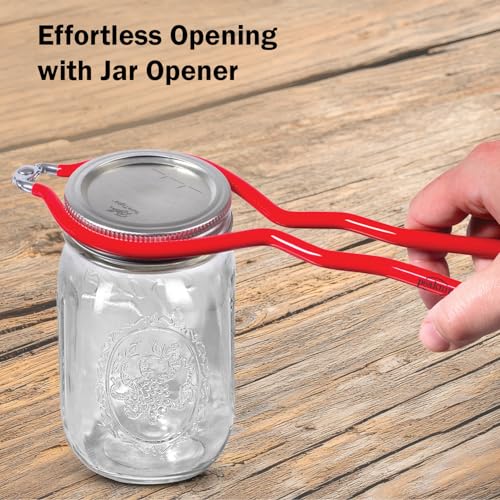 Ball Wide Mouth Mason Jars 32 oz. (6 Pack) - Quart Size Jars with Airtight Lids and Bands for Canning, Fermenting, Pickling, Meal Prep or DIY Decors and Projects Bundled with Peaknip Jar Opener