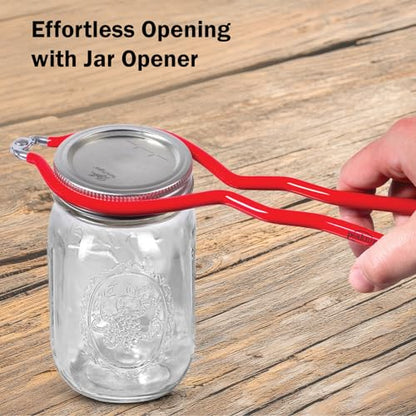 Ball Wide Mouth Mason Jars 32 oz. (6 Pack) - Quart Size Jars with Airtight Lids and Bands for Canning, Fermenting, Pickling, Meal Prep or DIY Decors and Projects Bundled with Peaknip Jar Opener